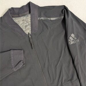 Adidas Running Sports Reversible Jacket‎ Mens XL Ventilated Gry Black $120